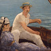 Detail of Boating by Manet in the Metropolitan Museum of Art, July 2011