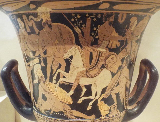 Detail of an Etruscan Krater Attributed to the Nazzano Painter in the Virginia Museum of Fine Arts, June 2018