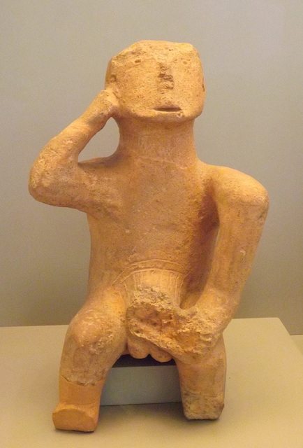 Thinker Clay Figurine from Karditsa in the National Archaeological Museum in Athens, June 2014