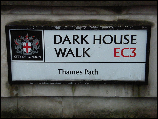 Dark House Walk street sign