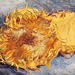 Detail of Sunflowers by Van Gogh in the Metropolitan Museum of Art, July 2018