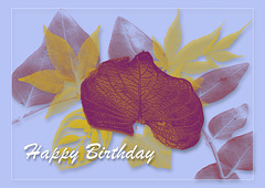 Leaf brush collage - Happy Birthday