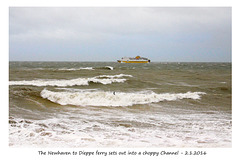 The ferry sets out into a choppy Channel - 2.1.2016