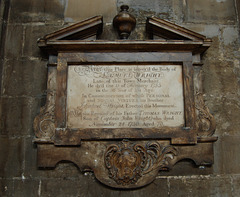 Memorial to Samuel Wright,  Saint Mary in the Lace Market, Nottingham