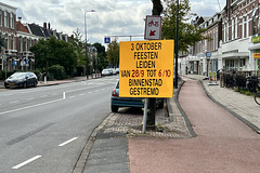 Sign announcing Leiden’s Relief celebration