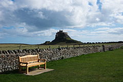 Lindisfarne with bench