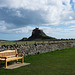 Lindisfarne with bench
