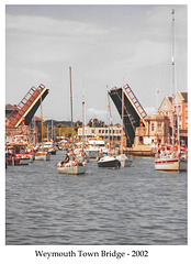Weymouth Town Bridge open to shipping 2002