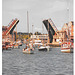 Weymouth Town Bridge open to shipping 2002