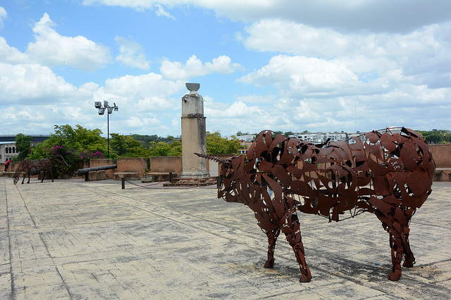 Dominican Republic, Iron Bull Sculpture in Santo Domingo
