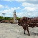 Dominican Republic, Iron Bull Sculpture in Santo Domingo
