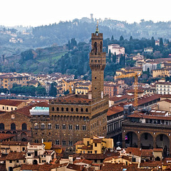 Firenze - View of the Palazzo Vecchio from the terrace of the Giotto's bell tower