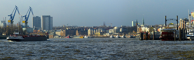 Elbe und Hafen panorama