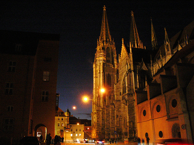 Regensburger Dom in der Nacht