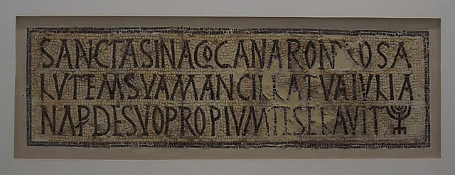 Votive Inscription from the Synagogue in Hamman-Lif in the Bardo Museum, June 2014