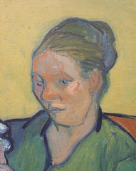 Detail of the Portrait of Madame Roulin and Baby Marcelle by Van Gogh in the Philadelphia Museum of Art, August 2009