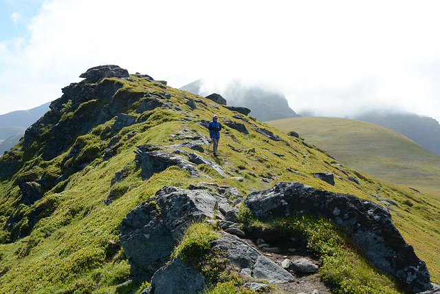 Norway, Lofoten Islands, Trail on the Yttersandheia Ridge