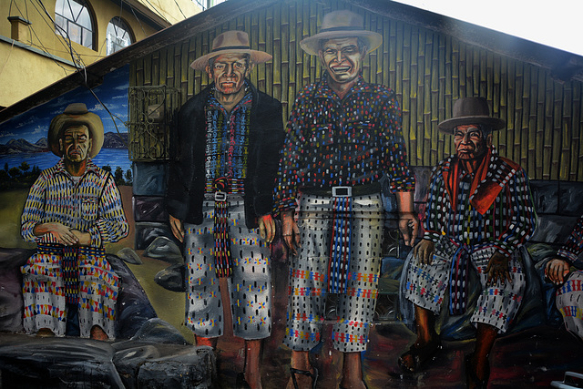 Guatemala, Small Town of San Pedro La Laguna, Mural on the Street