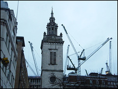 St Stephen Walbrook with cranes