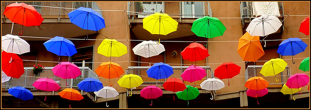 gli ombrelli in città