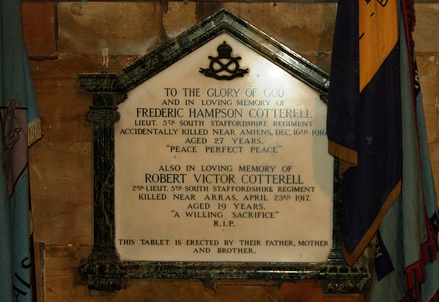 Cotterell memorial, Saint Matthew's Church, Walsall, West Midlands