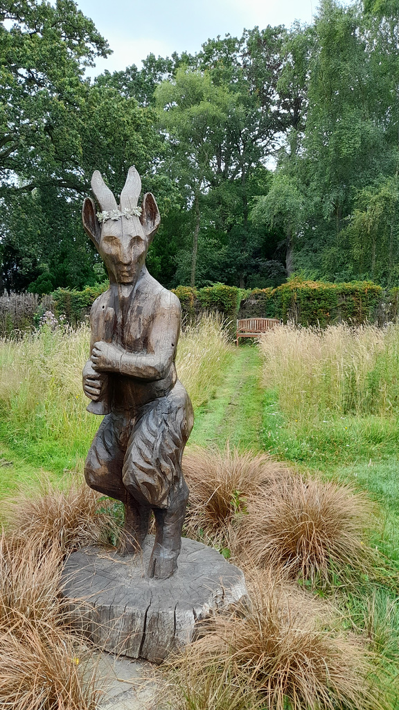 Sculpture of Pan "god of the wild" in the grounds of the Petwood hotel