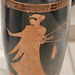 Detail of a Terracotta Lekythos Attributed to the Manner of the Berlin Painter in the Metropolitan Museum of Art, September 2018