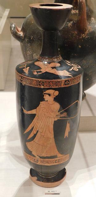 Terracotta Lekythos Attributed to the Manner of the Berlin Painter in the Metropolitan Museum of Art, September 2018