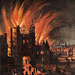 The Great Fire of London with Ludgate & Old St. Pauls.