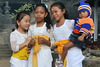 Young worshipers come to Pura Ponjok Batu