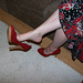 Tanya / 6 inch Red Suede dangle