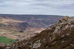 The view across the valley to Laddow Rocks