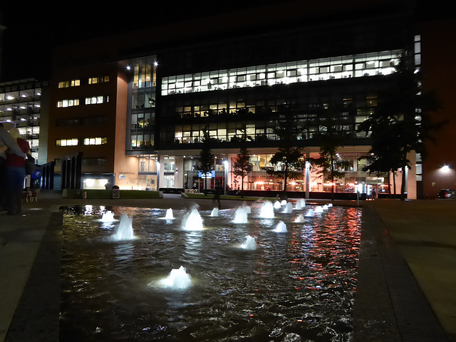 Birmingham's night lights at Brindley Place