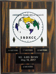 ARRL 5+4 Band DXCC plaque