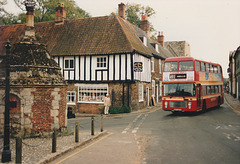 Eastern Counties Omnibus Company VR284 (VEX 284X) in Walsingham – August 1991