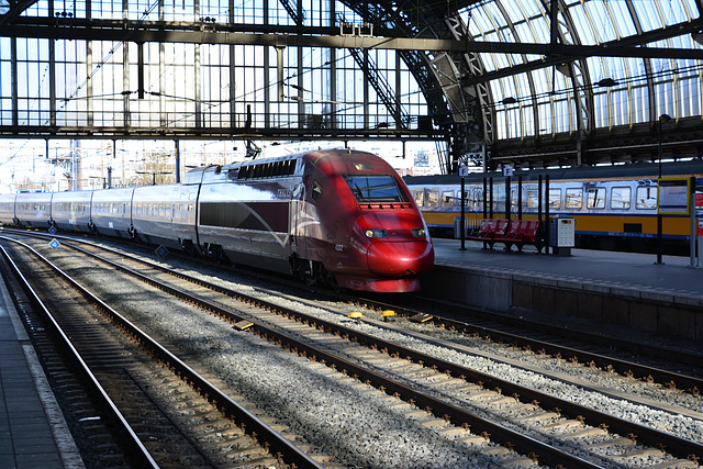 Thalys arriving in Amsterdam