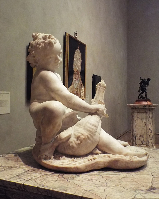 Boy with a Dragon by Pietro and Gian Lorenzo Bernini in the Getty Center, June 2016