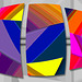 Colour gradient diagonal panels on chrome rails