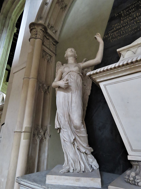 rochester cathedral, kent (87)figure of truth on coade stone tomb of lady ann henniker 1793 by henry banks
