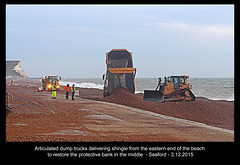 Two trucks one dozer and lots of shingle - Seaford - 3.12.2015
