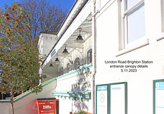 London Road Brighton Station entrance canopy details 5 11 2023