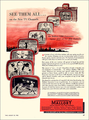 ipernity: Mallory UHF Converter Ad, 1952 - by amylsacks
