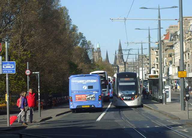 DSCF7047 Buses and Trams  on Princes Street, Edinburgh - 6 May 2017