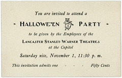Halloween Party Invitation, Lancaster, Pa.