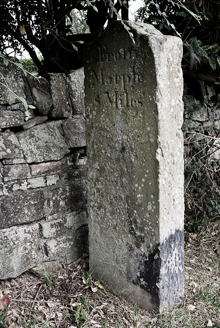 Milestone by the Macclesfield Canal