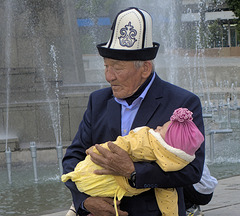 Kyrgyz Man and Baby