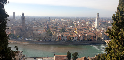 Looking down to Verona from Castel San Pietro