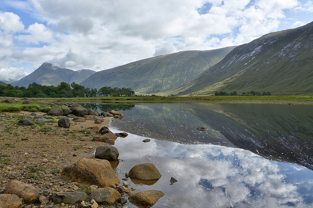 The river Etive enters the loch of the same name (plus x 1 PiP)