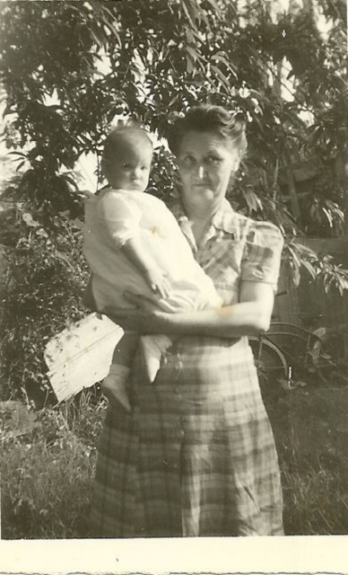My grandmother with my cousin, 1944