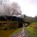 Loco # 5197 leaving Consall and crossing the canal near the Black Lion pub.